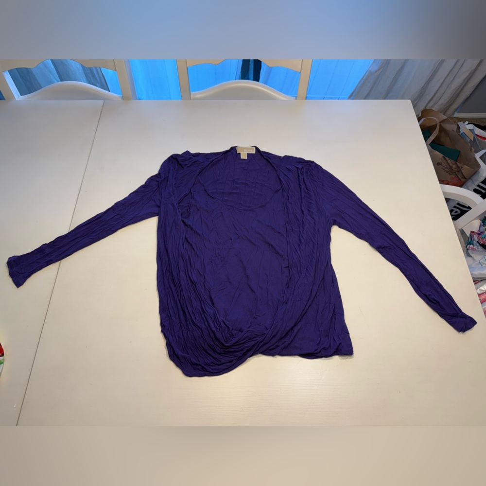 Michael Kors Rich Purple Long Sleeve Top